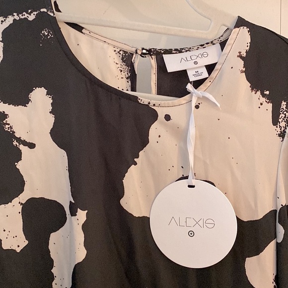 Alexis Black + White (Off-White) Long Sleeve Dress, M - Picture 13 of 16